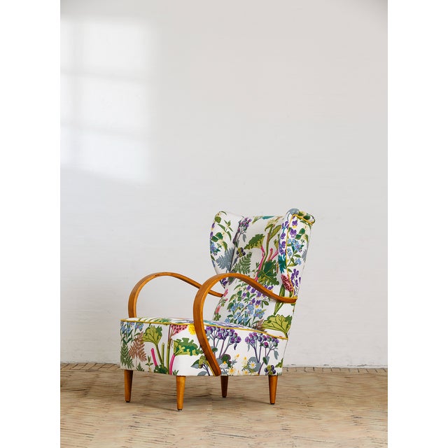 1940s No. 913 Chair in Printed Upholstery by Gocken Jobs, 1940s For Sale - Image 5 of 5