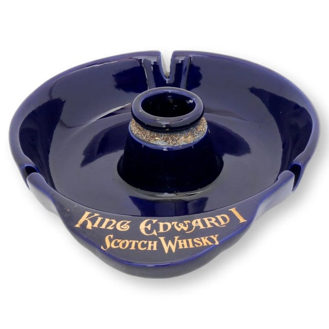 Midcentury King Edward I Scotch Whisky Pub Match Striker Ashtray For Sale - Image 4 of 4