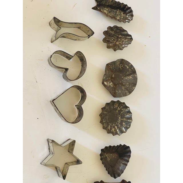 Shabby Chic Antique Kitchenware Baking Molds Cookie Cutters For Sale - Image 3 of 3