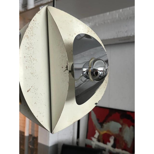 Italian Space Age Chrome and Enamel Pendant attributed to Goffredo Reggiani, 1970s For Sale - Image 6 of 7