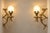 2 x Art Deco Bronze Wall Lights with Shades The wall lights predate the shades. Dragon motifs Height with shade: 43 cm...