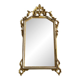 Antique Italian Gilt Wood Mirror For Sale