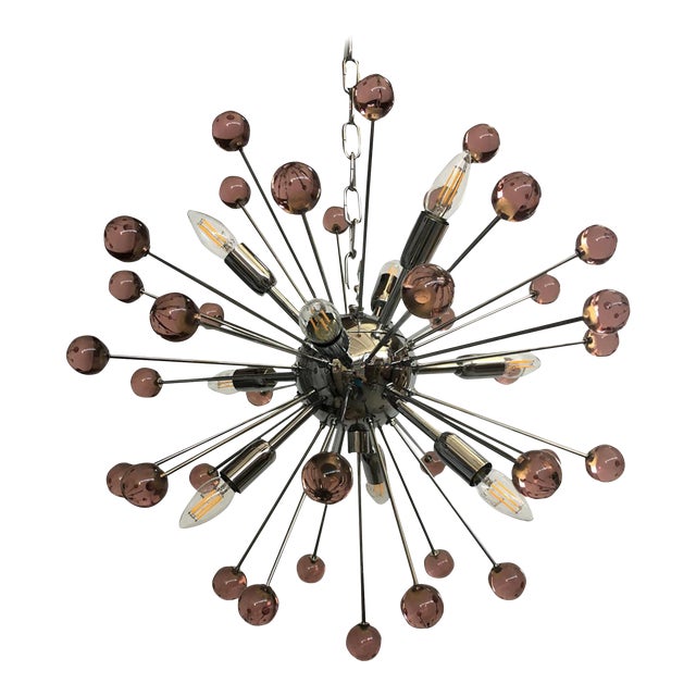 Contemporary Ametista “Star” Murano Glass Sputnik Chandelier For Sale
