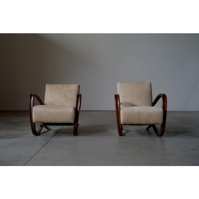 Lounge Chairs in Pony Skin by Jindrich Halabala, 1930s, Set of 2 For Sale - Image 4 of 18