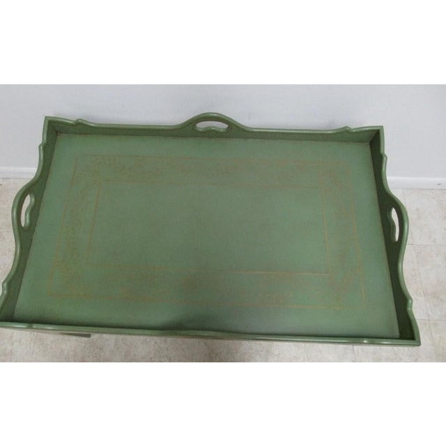 1990s Niermann Weeks Paint Decorated Parson Tray Top Serving Coffee Table For Sale In Philadelphia - Image 6 of 12