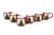 A set of six ceramic festive Christmas mugs. Each is individually hand-painted with a brushed green Christmas tree. Red,...