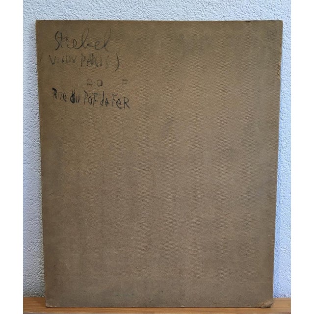 Fritz Strebel, Rue du Pot de Fer, Vieux Paris, Oil on Wood For Sale - Image 8 of 10