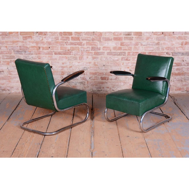 Wood Bauhaus Armchairs in Beech and Chrome from Mauser, Germany, 1930s, Set of 2 For Sale - Image 7 of 18