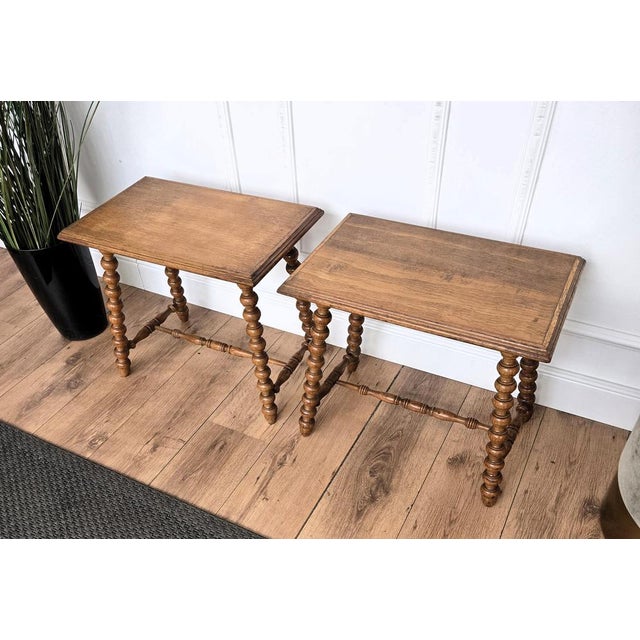 Mid-Century Modern Italian Rustic Side Tables, 1950s, Set of 2 For Sale - Image 9 of 10