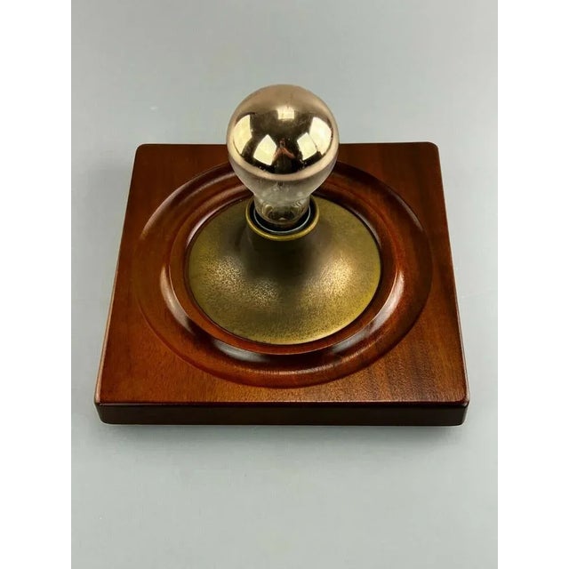 Mid-Century Space Age Wall Lamp in Wood & Metal, 1960s & 1970s For Sale - Image 5 of 7