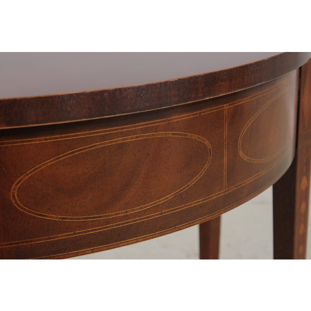 Baker Historic Charleston Mahogany Inlay Federal Console Table For Sale - Image 9 of 14