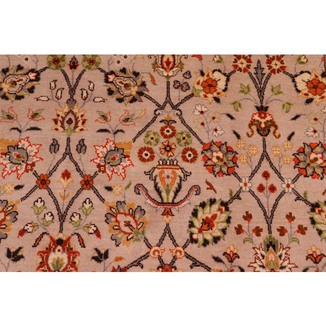 1990's Floral Pak-Persian Gray/Brown Wool Rug - 9'0'' X 12'0'' For Sale - Image 4 of 9