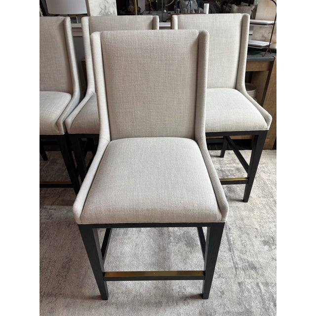 2020s Restoration Hardware Leigh Armless Counter Stools - Set of 4 For Sale - Image 5 of 10