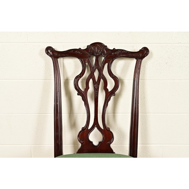 Thomasville Chippendale Carved Mahogany Dining Chairs, Set of Four For Sale In South Bend - Image 6 of 13