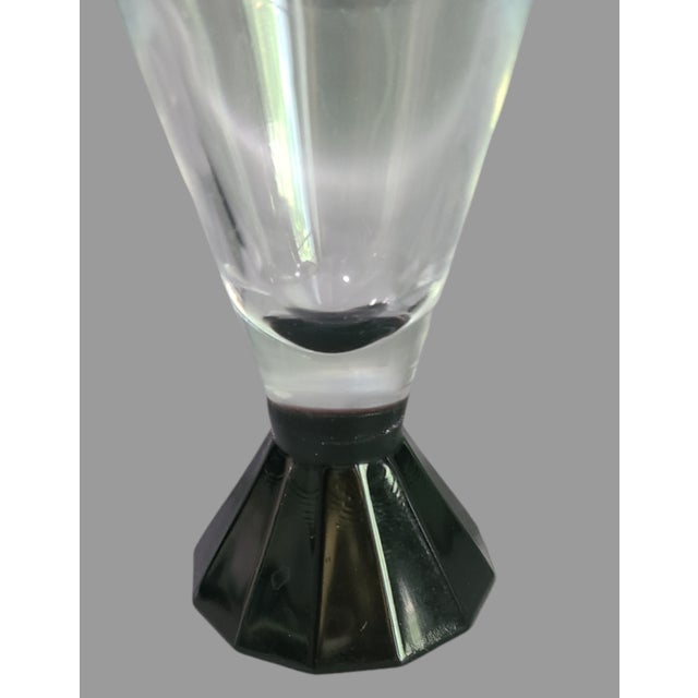Vintage Pair of French Luminarc Cocktail Glasses Black Art-Deco Bases For Sale - Image 4 of 6
