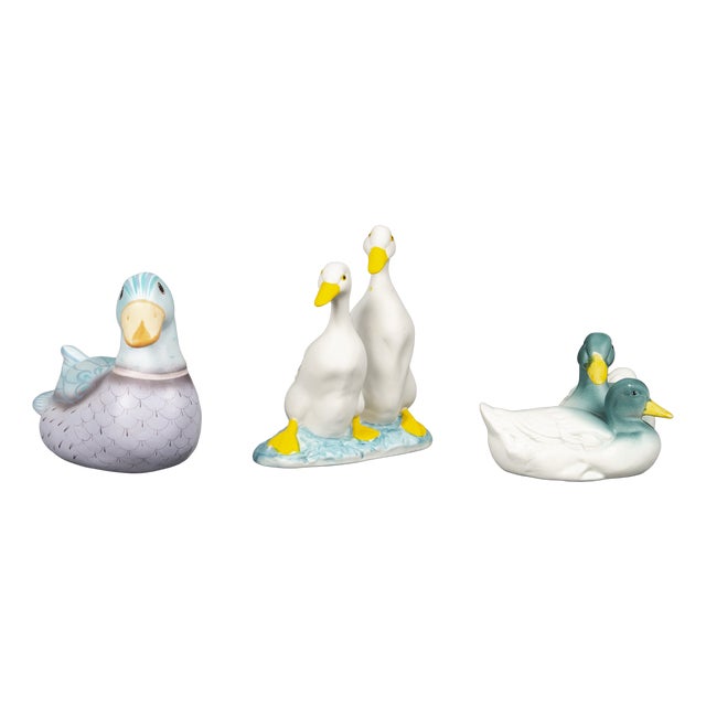 Porcelain Duck Figures, Taiwan & Germany, Set of 3 For Sale