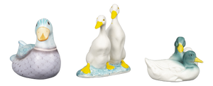 Porcelain Duck Figures, Taiwan & Germany, Set of 3