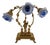 Large Italian Art Nouveau Three-Light Table Lamp in Gilded Bronze and Murano Glass, 1980s For Sale