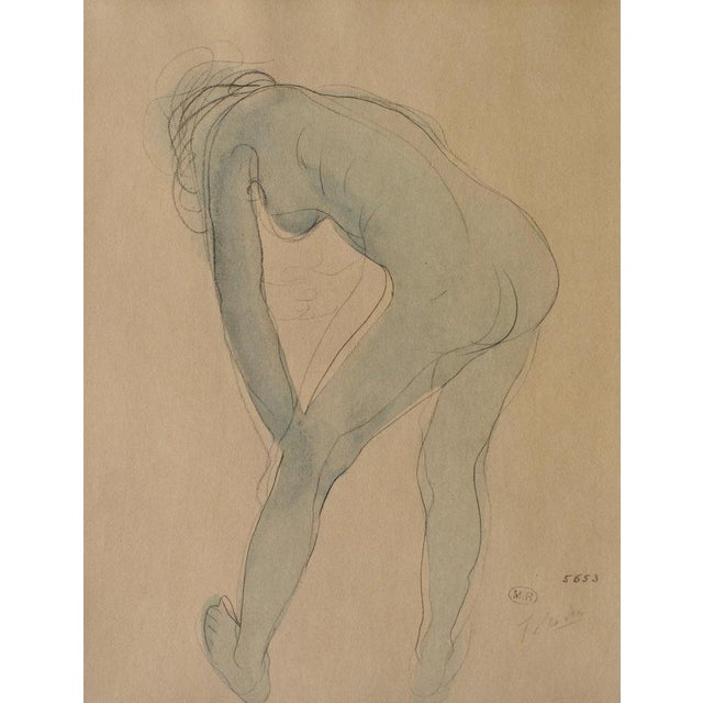 Auguste rodin (1840-1917) young model stretching, 1949 heliogravure and stencil (dreux-barry workshop) signed in the plate...