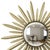 A stunning mid-century sunburst mirror made of copper-plated metal and wood, featuring a convex mirror. This fantastic...