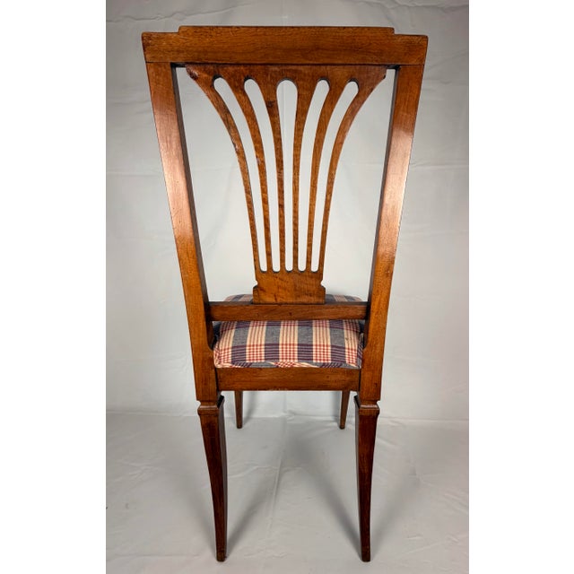 Late 19th Century 19th Century French Directoire Walnut Side Chair With Pierced Fan-Form Back For Sale - Image 5 of 7