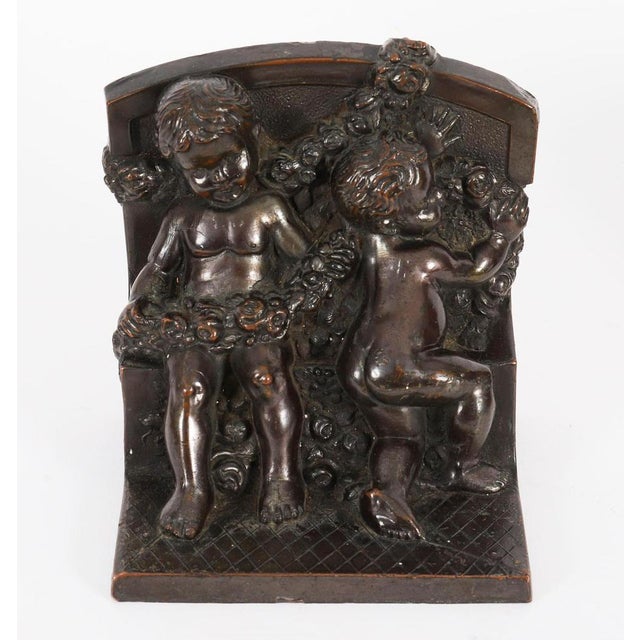 Antique Bronze Classical Cupid Bookends, 1800s, Set of 2 For Sale - Image 11 of 17