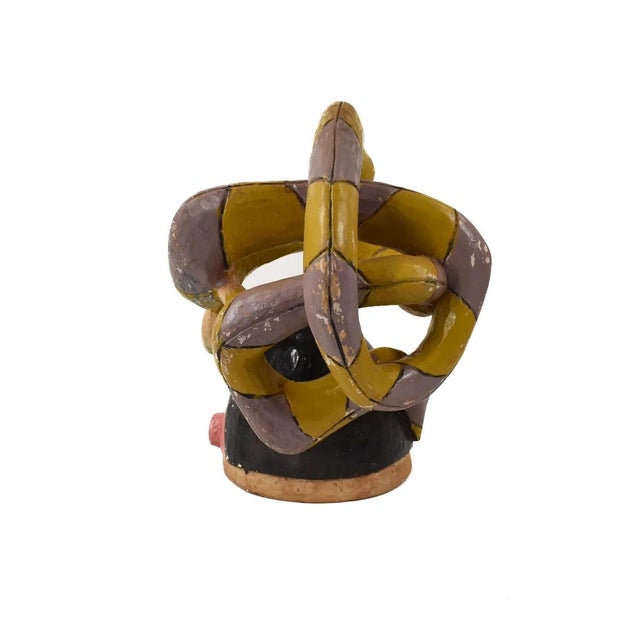 African Early 20th Century Yoruba Gelede Mask with Snake Nigeria For Sale - Image 3 of 8