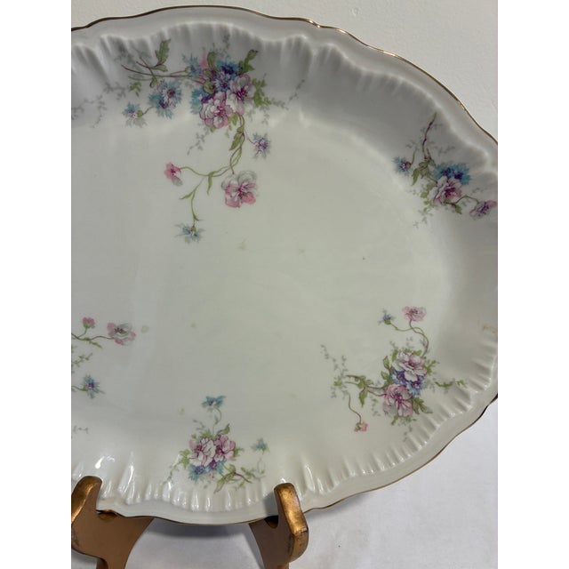 Mid 20th Century Vintage Theodore Haviland “Annette” Porcelain Handled Oval Serving Platter For Sale - Image 5 of 11