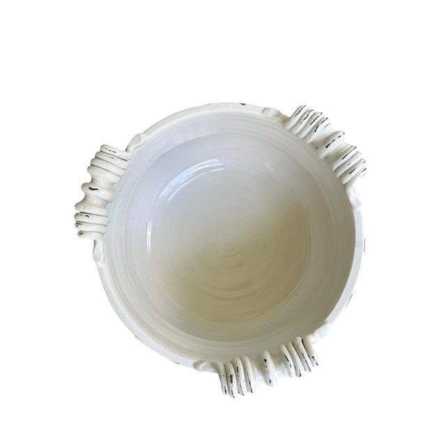 2000 - 2009 Vintage Italian Majolica Cachepot Planter by Torlivia & Todaro for Fortunata, Lion Mascaron Handles, Scrolled Ceramic Bowl For Sale - Image 5 of 6