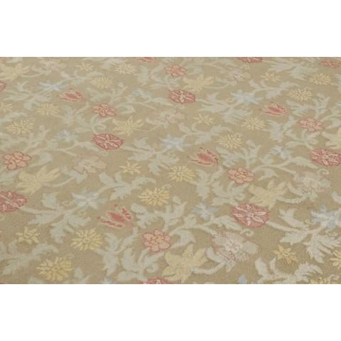 Rug & Kilim Hand-Knotted Spanish Floral Rug in Beige and Red by Rug & Kilim For Sale - Image 4 of 8