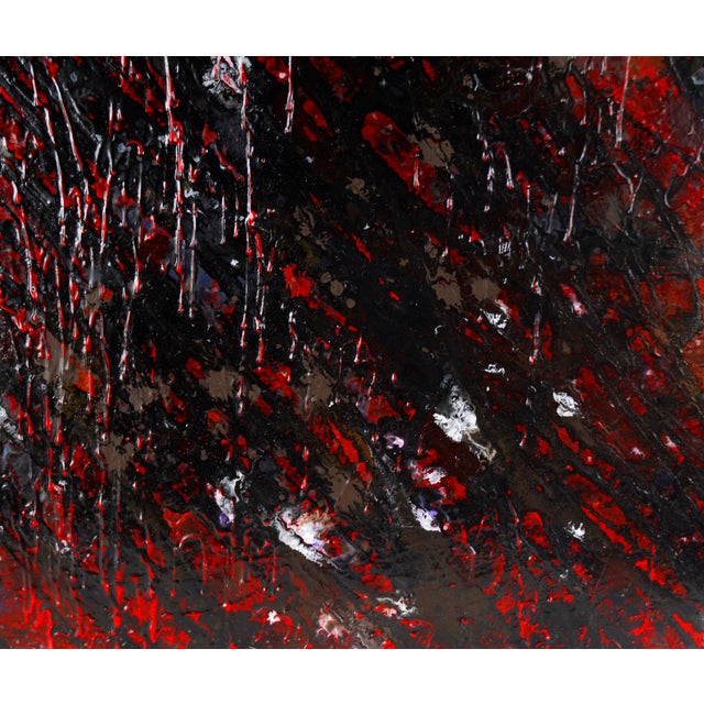 Red and Black Abstract Expressionist Composition in Acrylic on Canvas by Charles David Francis For Sale - Image 4 of 8