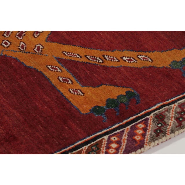 Vintage Persian Gabbeh Runner With Red Leopard Pictorial - Rug & Kilim For Sale In New York - Image 6 of 10