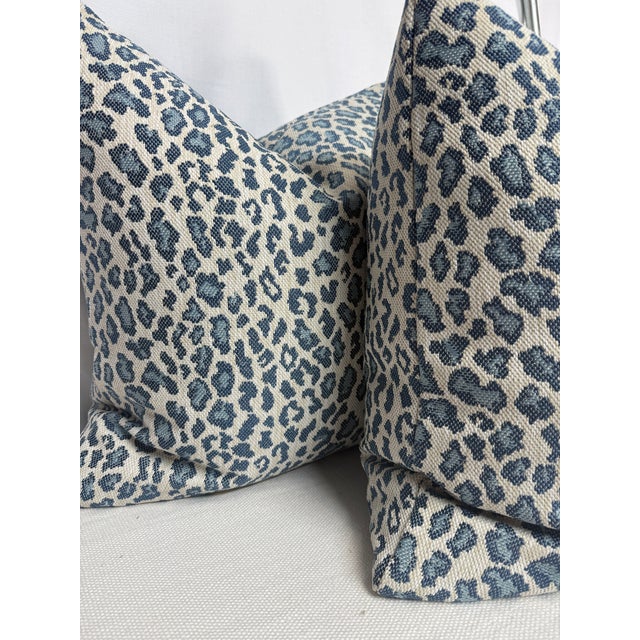 Transitional Cowtan & Tout "Mala" in Blue Indoor/Outdoor Pillows-a Pair For Sale - Image 3 of 3
