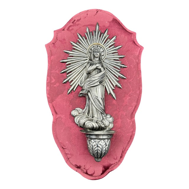 Stoup Depicting the Madonna in 925 Sterling Silver For Sale