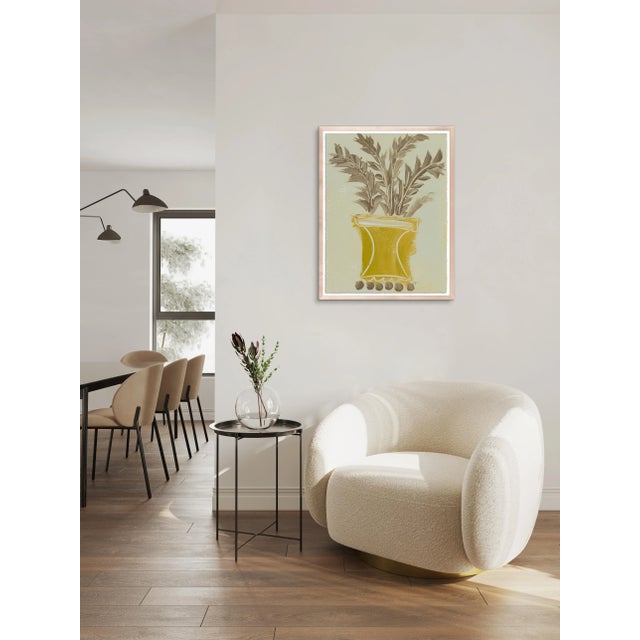 Contemporary Laie Botanical Vase Study I by Haley Mathewes in Maple Frame, Small Art Print For Sale - Image 3 of 3