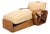 Paul T. Frankl Rattan Six-Strand Square Pretzel Chaise Longue For Sale