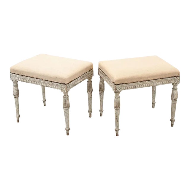 Swedish 18th Century Louis XVI Style Benches - A Pair For Sale