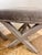 Animal Skin Pair of Early 2000s Faux Crocodile X-Base Benches With Nailhead Trim For Sale - Image 7 of 10
