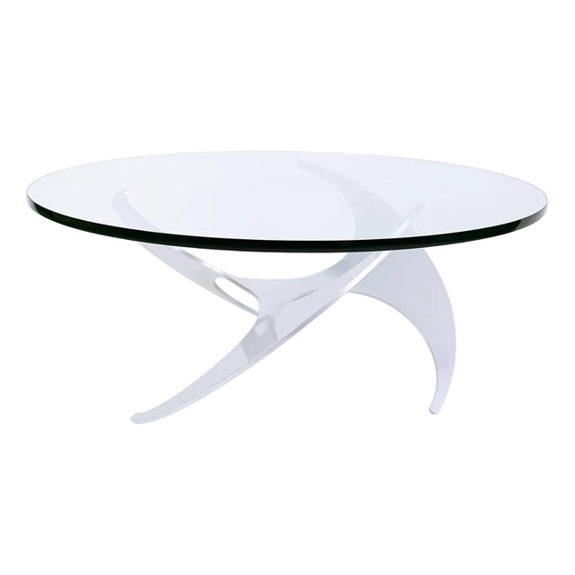 Aluminum Propeller Coffee Table attributed to Knut Hesterberg for Ronald Schmitt For Sale