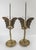20th Century Pair of Korean Brass Candlestick Holders With Butterflies or Moths For Sale - Image 4 of 11