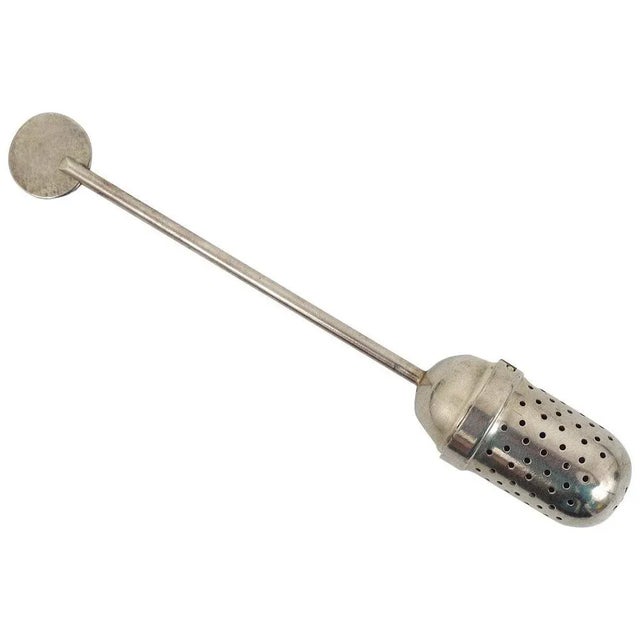 Bauhaus Silver Plated Tea Ball Diffuser attributed to Christian Dell, Weimar, Germany, 1920s For Sale - Image 9 of 9