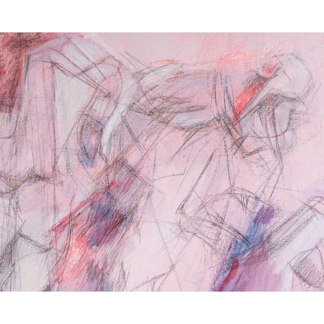 Early 21st Century Signed Acrylic and Charcoal on Canvas Painting by Shirley Aley Campbell For Sale - Image 5 of 9