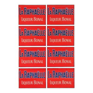 1920's French Vintage Alcohol Poster, La Raphaelle (Blue Text/Red Background)