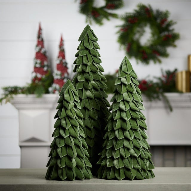 Bring the spirit of the season into your home with the Fabric Pine Tree. Standing tall at 25.5 inches, this modern cone-...