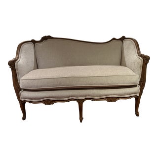 French 19th Century Louis XV Walnut Settee For Sale