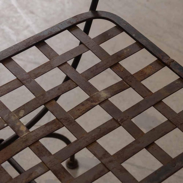 Black 1920s French Curule Iron Stool For Sale - Image 8 of 9