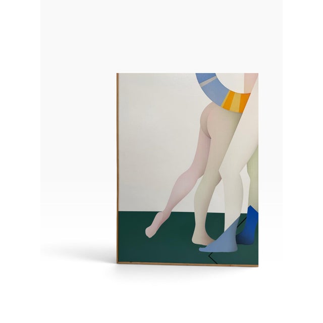 1990s Large 1992 Alberto Labad Museum-Provenance Surrealist Painting, "Amantes" (Lovers) – 57" X 45" For Sale - Image 5 of 9