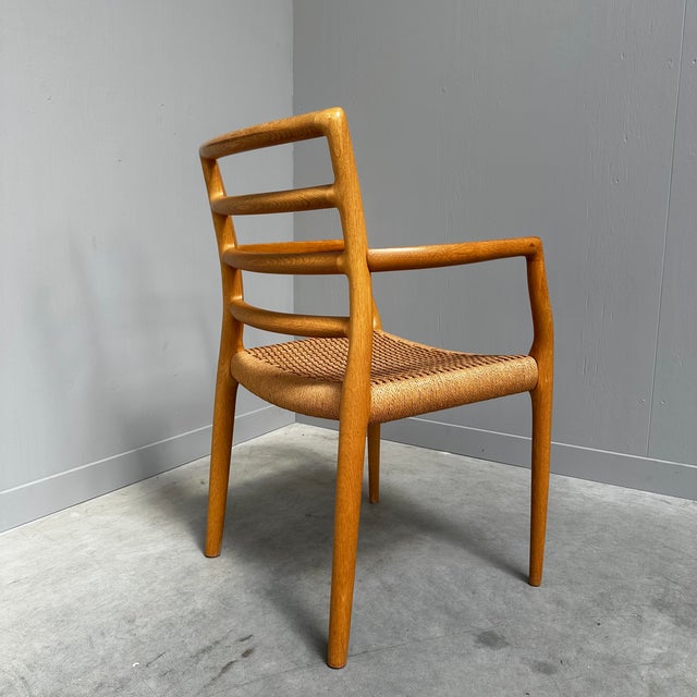 Danish Model 68 Dining Chair in Oak and Paper Cord by Niels Otto Møller, 1980s For Sale - Image 4 of 8