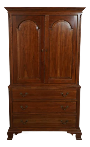 1990s Stickley Cherry 2 Door Tv Armoire Cabinet