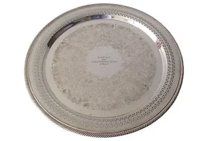 Vintage Mid-Century Rogers Bros. Reticulated Silver-Plate Presentation Serving Tray